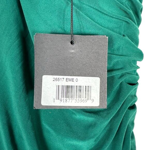 MAC DUGGAL 26517 IEENA Emerald Green Fold Over Ruched Jersey Evening Gown 0 NWT - Picture 5 of 7